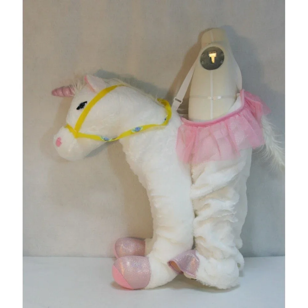 Dream Play Imagine Unicorn Rider Child Halloween Costume Soft White Pink Plush